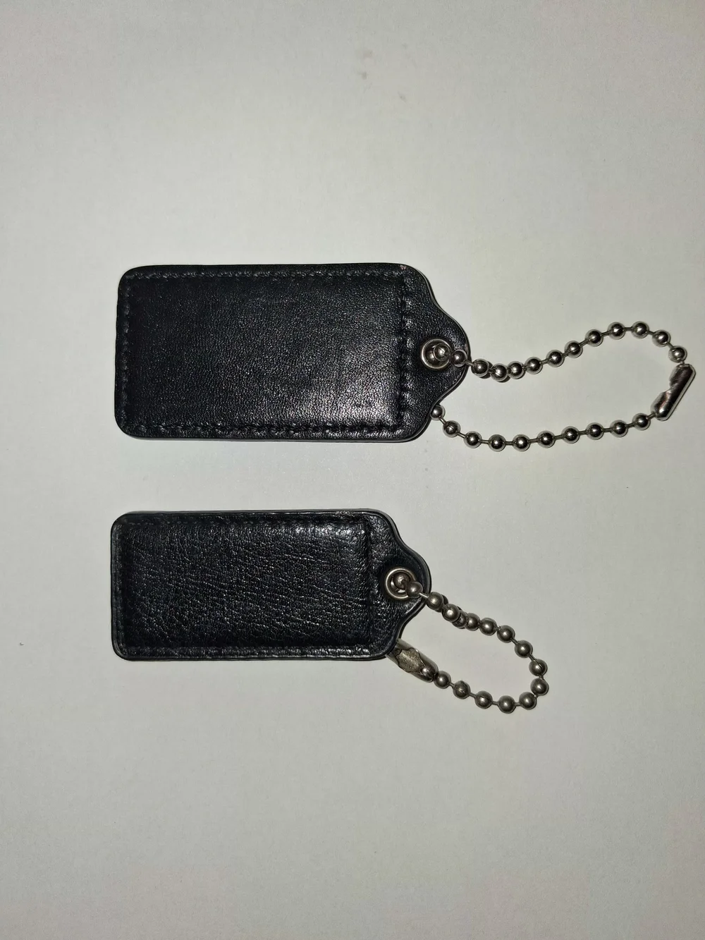 Authentic COACH Black Leather Hang Tag Keychain Bundle – 2 Sizes
